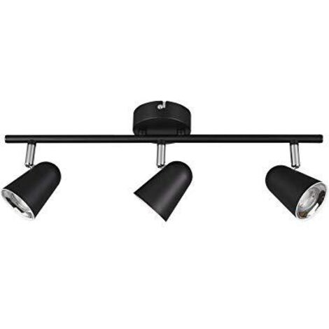 Faretti Led da Interno Parete Soffitto su Barra 3 Spots Nero Toulose GD Trio