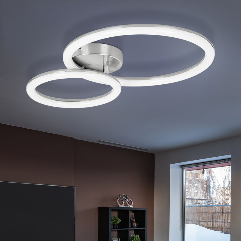 Image of Etc-shop - Faretti a soffitto di design a led anelli lampada soggiorno sala da pranzo illuminazione corridoio luce nichel opaco