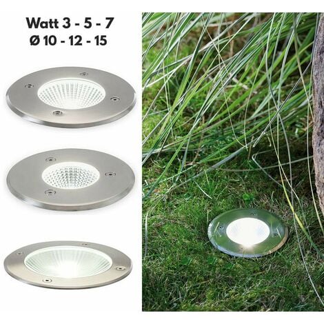 Faretti Led Esterno Calpestabile Incasso Pavimento Giardino Segnapasso Acciaio - Diametro e Wattaggio: Ø 15 - 7 W