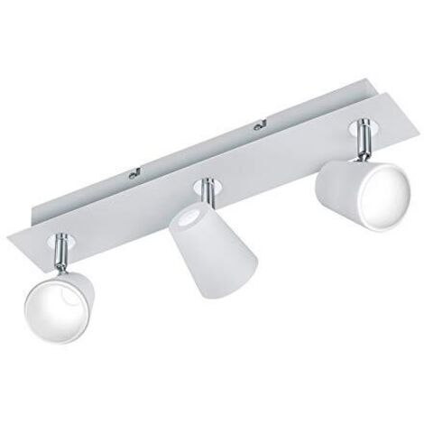 Faretti Led Parete Soffitto Barra 3 Spots Diffusore Conico Bianca Narcos GD Trio