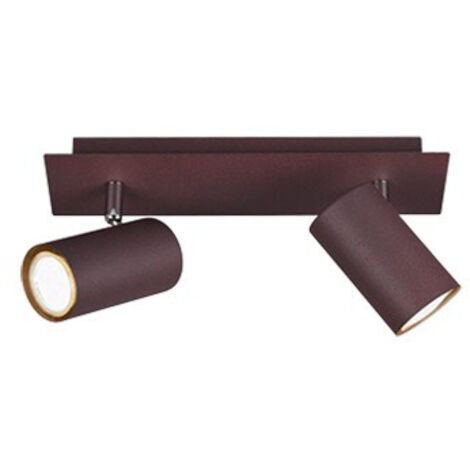 Faretti Soffitto Barra 2 Spot 3W GU10 Cilindro Ruggine Marley GD Trio