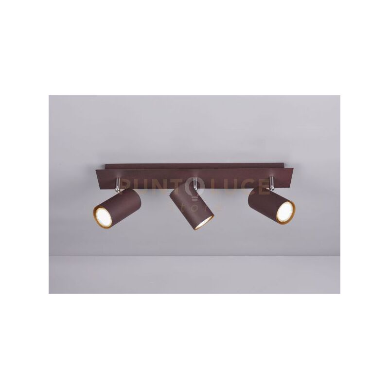 Marley barra 3 spots cilindri ruggine CM48 3 luci attacco GU10