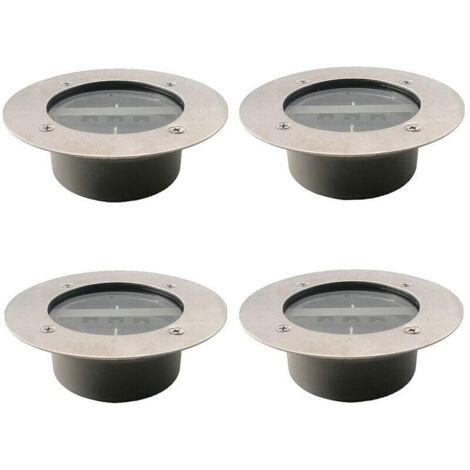 Faretti solari da giardino e prato a 3 LED impermeabili IP65, bianco freddo, confezione da 4