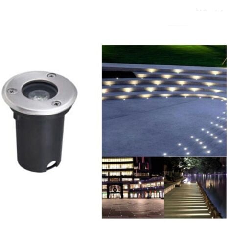 FARETTO 1W LED SEGNAPASSO TERRA TONDO INCASSO LUCE BIANCA FREDDA 6500K