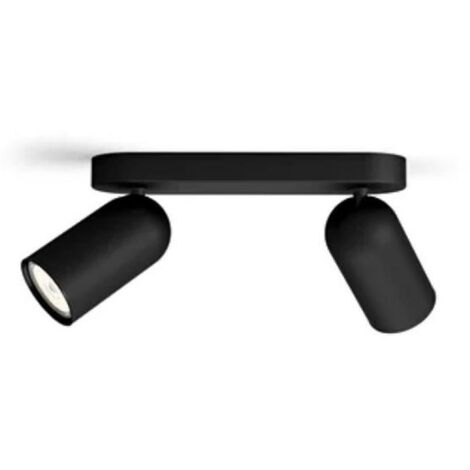 Faretto 2 luci philips consumer pongee 2xgu10 ip20 nero - 5058230pn