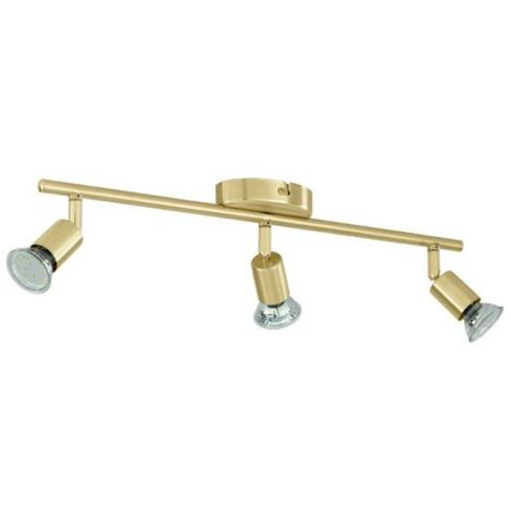 Faretto 3 luci eglo buzz-led gu10 3x2,8w ottone spazzolato - 33186