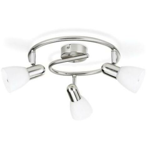 Faretto 3 luci philips burlap in metallo attacco e14 ip20 nickel - 5023317e7