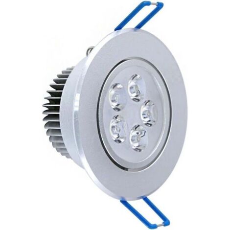 FARETTO 5 LED 5 W AD INCASSO CON ALETTE A MOLLA ROTONDO LUCE FREDDA LED DRIVER