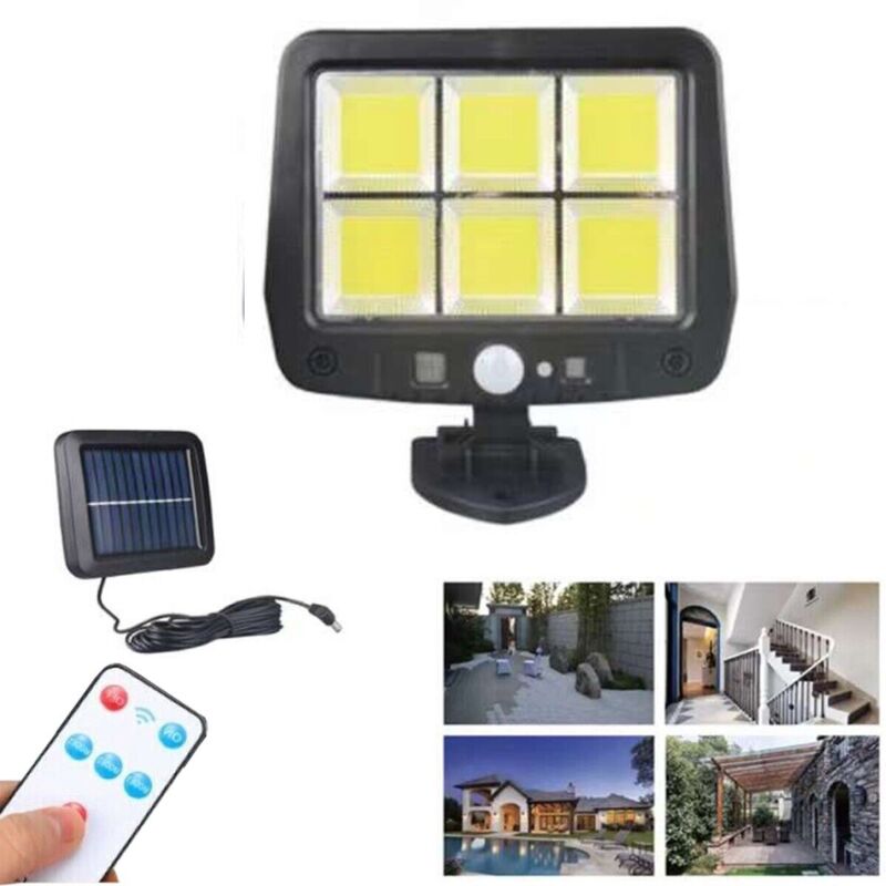 Faretto 6 Led Cob 12w Esterno Pannello Solare