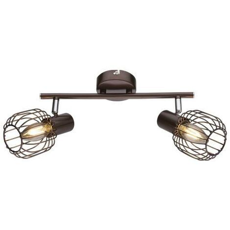 Faretto a due luci globo anakin, lampadine non incluse, color bronzo, cromo, marrone, glb 54801-2
