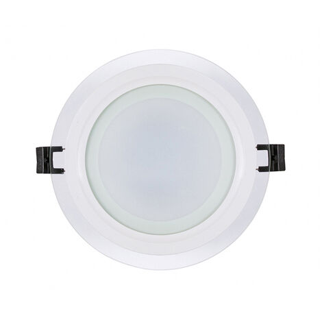 Faretto a Incasso LED  Rotondo Vetro Bianco 9w Luce Naturale Alette Molla