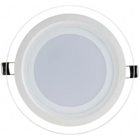 Faretto a Incasso LED Soffitto Rotondo Vetro Bianco 18w Luce Fredda Alette Molla