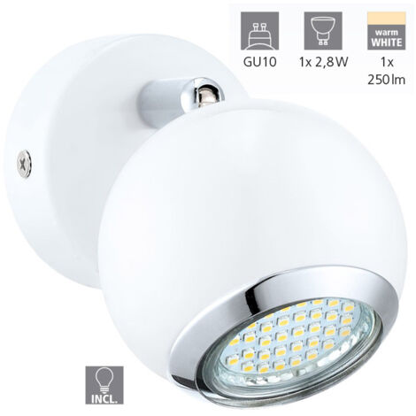 faretto a led da parete "bimeda" in acciaio 2,5 watt 240 lm