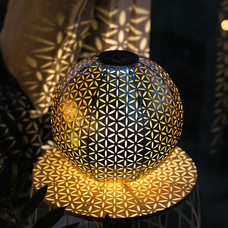 Image of Lampada da esterno a led solar plug-in lampada a sfera faretto da terrazza lampada da giardino grigio argento con picchetto da terra