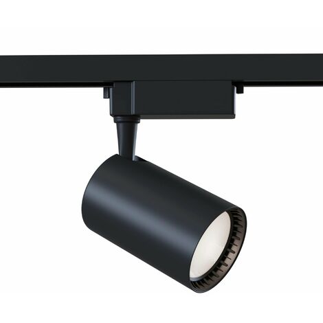 Faretto a LED per Sistema Illuminazione Binario 17W 3000K in Alluminio Vuoro  Nero
