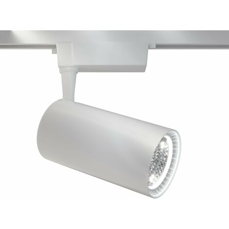 Faretto a LED per Sistema Illuminazione Binario 40W 3000K in Alluminio Vuoro  Bianco