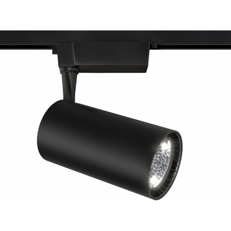 Faretto a LED per Sistema Illuminazione Binario 40W 4000K in Alluminio Vuoro  Nero
