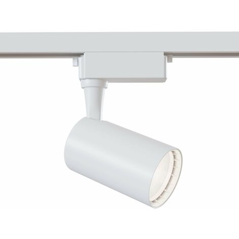 Faretto a LED per Sistema Illuminazione Binario 6W 3000K in Alluminio Vuoro  Bianco