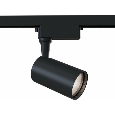 Faretto a LED per Sistema Illuminazione Binario 6W 3000K in Alluminio Vuoro  Nero