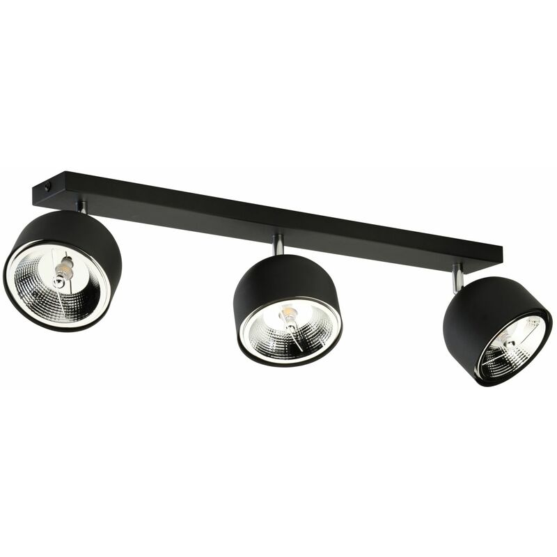 Faretto a soffitto nero a 3 luci lungo 72 cm GU10