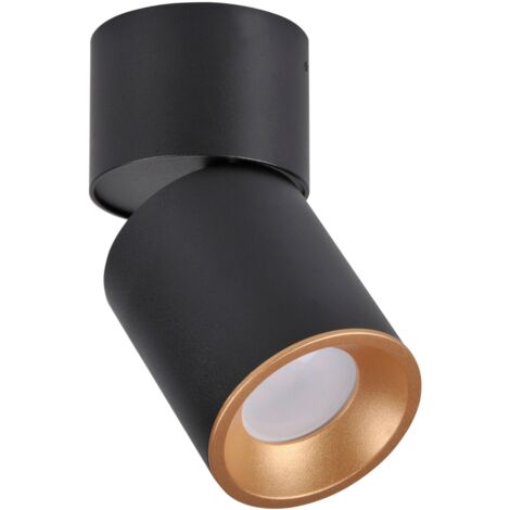 Faretto a soffitto orientabile GU10 nero-oro NIXA Polux