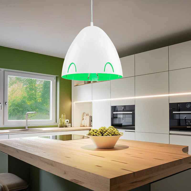 Image of Etc-shop - Lampada a sospensione da soffitto Lampada a sospensione da soggiorno Faretto verde bianco in un set con lampadine a led