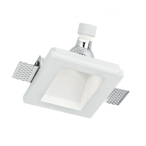 "Faretto ad incasso GHOST in gesso bianco verniciabile con emissione luce asimmetrica"