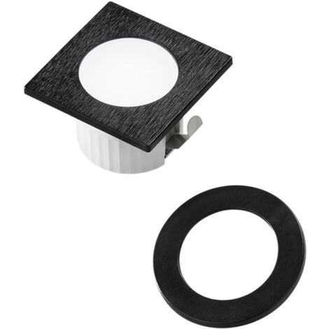 "Faretto ad incasso LED DAMA nero con doppia ghiera intercambiabile inclusa 3W luce naturale (4000K)"