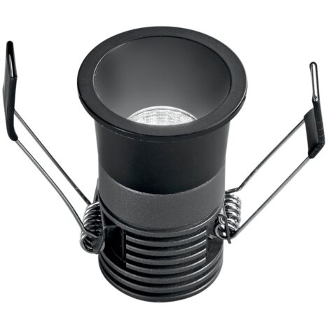 "Faretto ad incasso LED DOT in alluminio nero 5W con funzione CCT 5.5 cm."