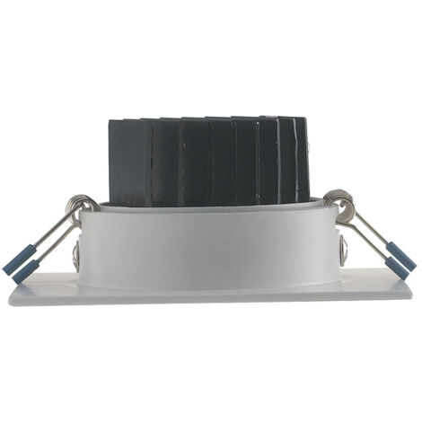 "Faretto ad incasso LED ORIONE quadrato in alluminio argento orientabile 6W 4000K (luce naturale) 9x9x7.5 cm.."