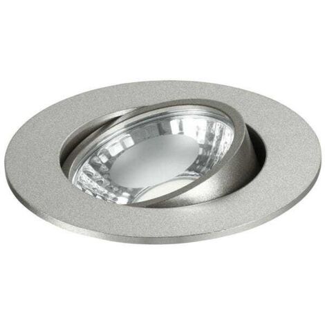 "Faretto ad incasso LED ORIONE rotondo in alluminio argento orientabile 6W 4000K (luce naturale) 8.7x5.7 cm.."