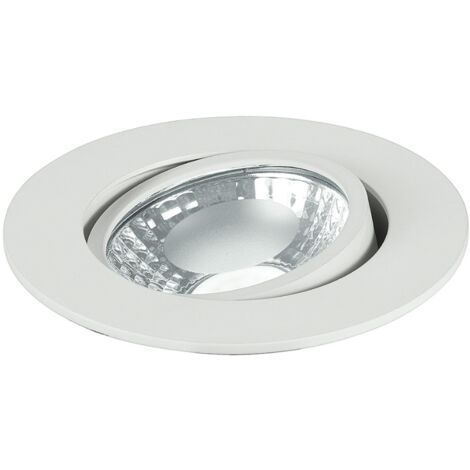"Faretto ad incasso LED ORIONE rotondo in alluminio bianco orientabile 6W 4000K (luce naturale) 8.7x5.7 cm.."