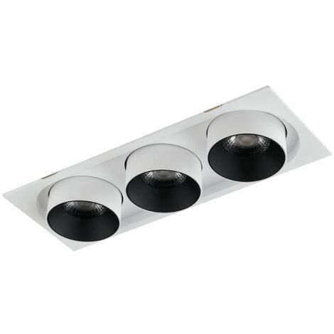 "Faretto ad incasso LED OUTSIDER bianco opaco con luce spot e testa estraibile ed orientabile 3x15W 3000K (luce calda)"