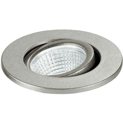 "Faretto ad incasso LED POLARIS rotondo orientabile in alluminio argento 3W 4000K (luce naturale)"