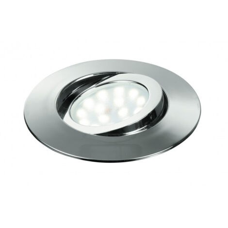 "Faretto ad incasso LED ZENIT orientabile cromato 5W IP44 9 cm."