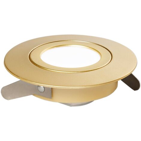 "Faretto ad incasso LED ZENIT orientabile dorato 5W IP44 9 cm."
