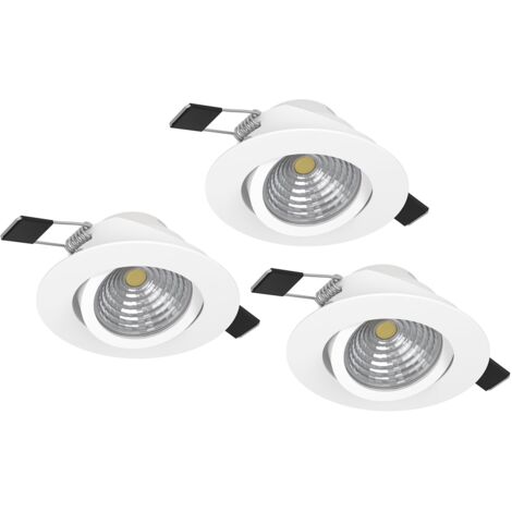 Faretto Ad Incasso Moderno Saliceto In Alluminio Bianco 3 Luci Led 6W 2700K