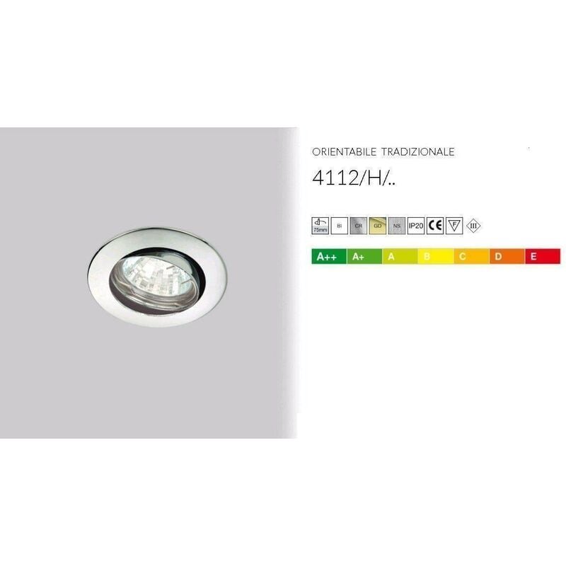 Image of Nobile - italia faretto incasso orientabile tondo bianco 4112/h/bi