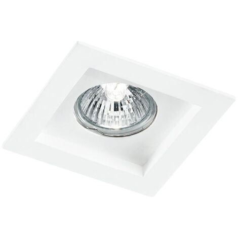 "Faretto ad incasso PHANTOM quadrato in gesso bianco verniciabile xx4.9 cm.. (1xGU10)"