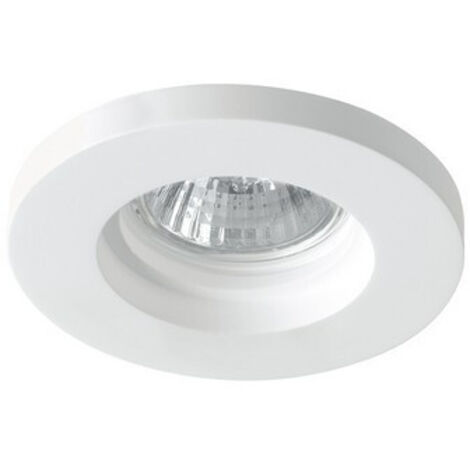 "Faretto ad incasso PHANTOM rotondo in gesso bianco verniciabile x4.7 cm.. (1xGU10)"