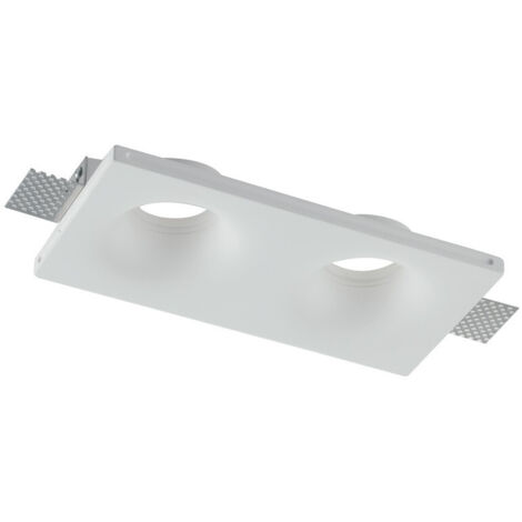 "Faretto ad incasso SENSO in gesso verniciabile con doppia diffusione 24x12x4 cm."