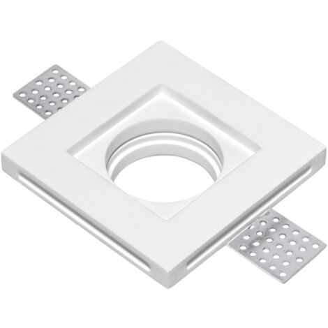 "Faretto ad incasso SPIRIT quadrato in gesso bianco verniciabile xx3 cm.. (1xGU10)"