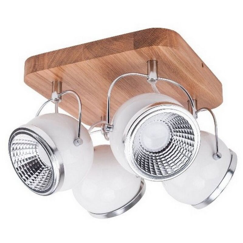 Lampada a Soffitto Ball, Legno, Metallo, Rovere