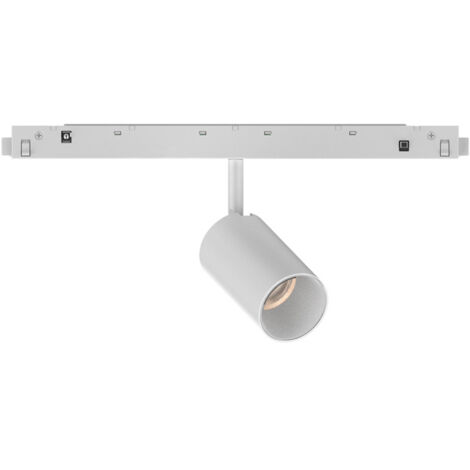 Faretto Binario Singolo Ego Alluminio Bianco 1 Luce 8W 3000K Luce Calda 1-10V