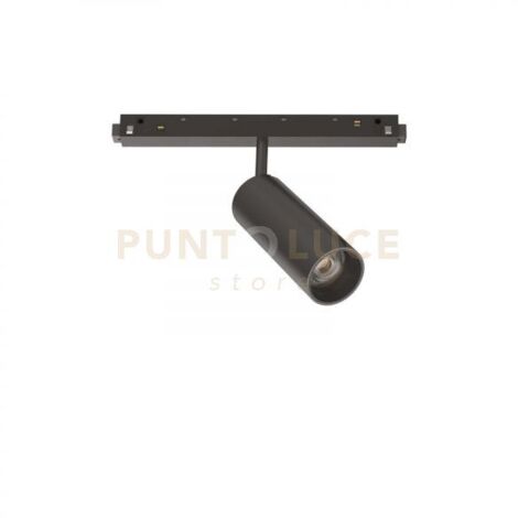 Faretto Binario Singolo Ego Alluminio Nero 1 Luce 12W 3000K Luce Calda 1-10V