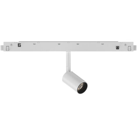 Faretto Binario Singolo On-Off Ego Alluminio Bianco 1 Luce 3W 3000K Luce Calda