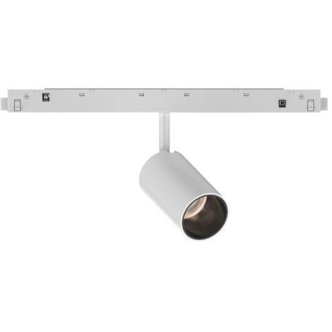 Faretto Binario Singolo On-Off Ego Alluminio Bianco 1 Luce 8W 3000K Luce Calda