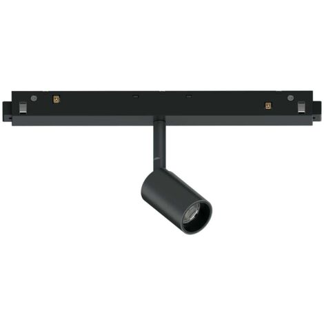 Faretto Binario Singolo On-Off Ego Alluminio Nero 1 Luce 3W 3000K Luce Calda