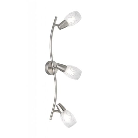 Faretto Colmar Nichel 3 Spot Led Vetro Satinato L56 cm Trio Lighting