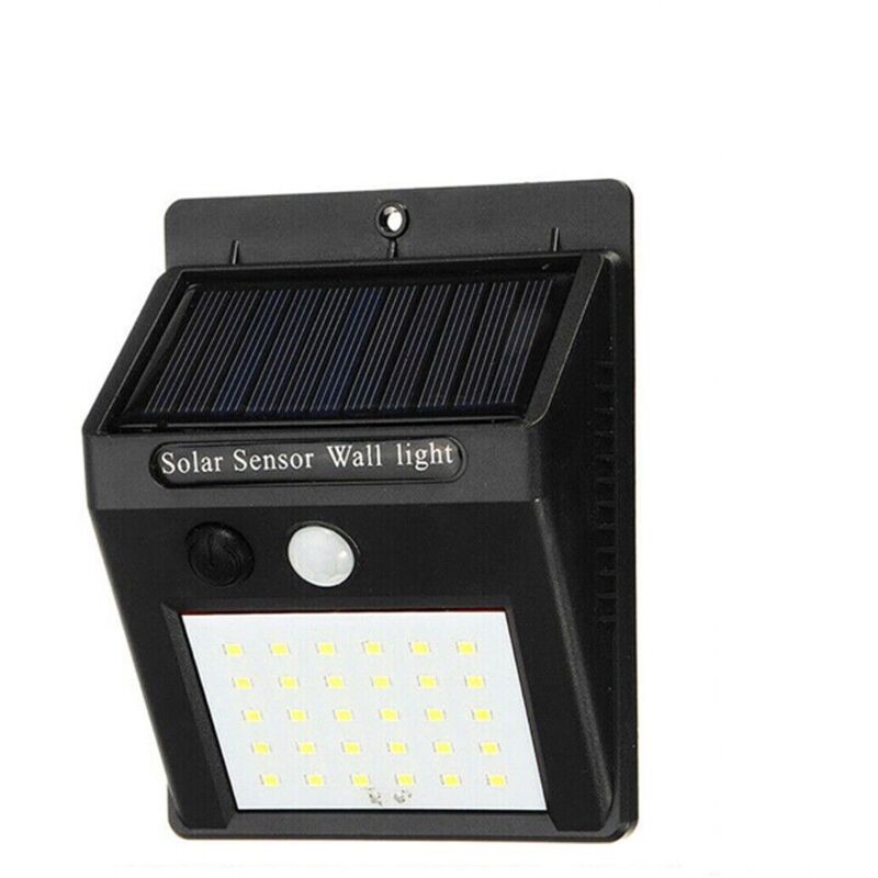 Image of Faretto con 30 led con pannello solare ricaricabile sensore movimento esterno